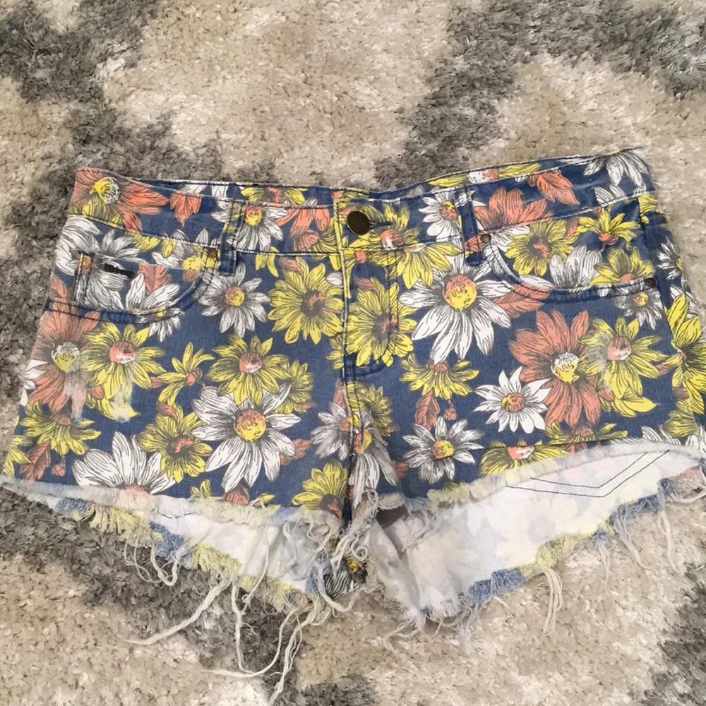 Billabong floral jean shorts